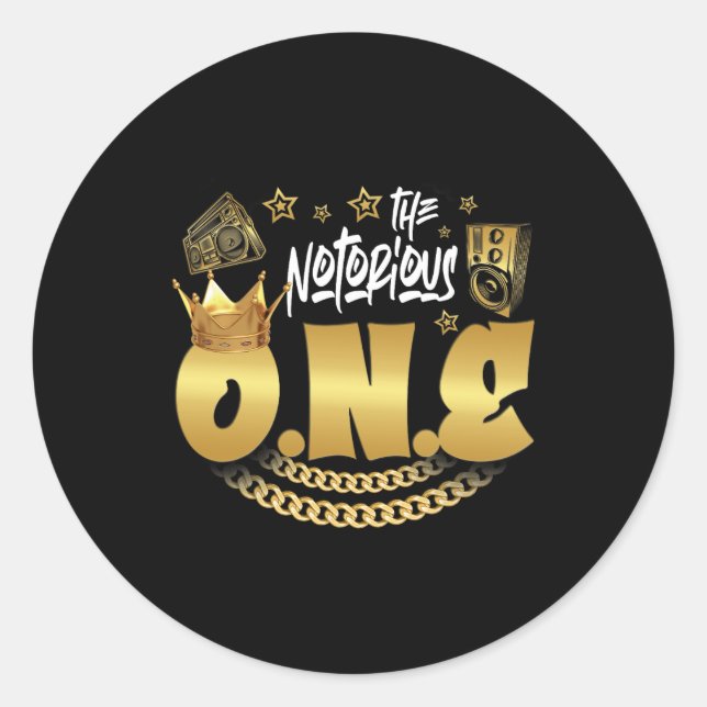 Pegatina Redonda El notorio hip hop de una vieja escuela es diverti (Anverso)