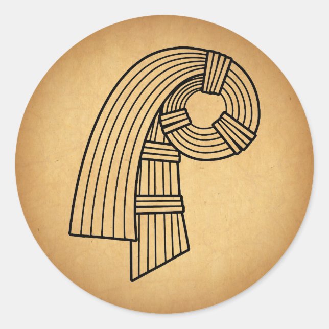 Pegatina Redonda El nudo de Inanna (Anverso)