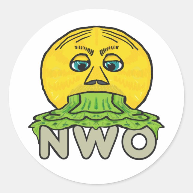 Pegatina Redonda El nuevo orden mundial (Anverso)