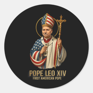 Pegatina Redonda El nuevo papa Leo Xiv es cristiano
