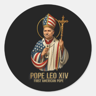 Pegatina Redonda El nuevo papa Leo Xiv es cristiano