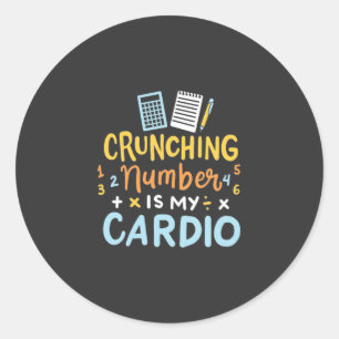 Pegatina Redonda El número de conteo es mi cardio