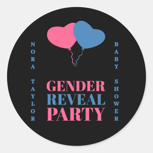 Pegatina Redonda "¿Él o Ella? ¿Qué será el bebé?" (Anverso)