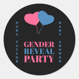 Pegatina Redonda "¿Él o Ella? ¿Qué será el bebé?"