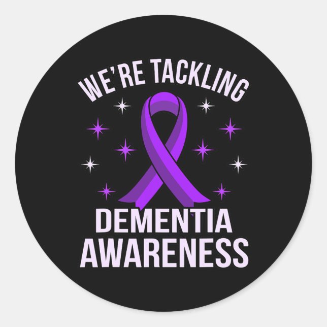 Pegatina Redonda El objetivo de Alzheimerheimer (Anverso)