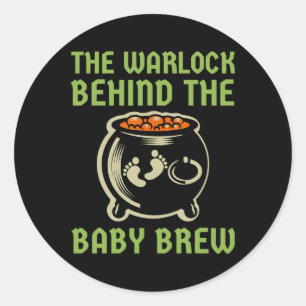 Pegatina Redonda El Obstáculo Detrás Del Disfraz De Halloween