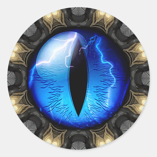 Pegatina Redonda El ojo del dragón (Anverso)