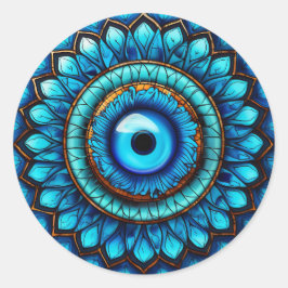 Pegatina Redonda El ojo del dragón