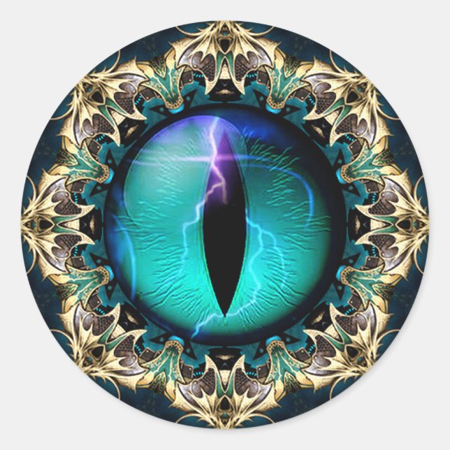 Pegatina Redonda El ojo del dragón (Anverso)