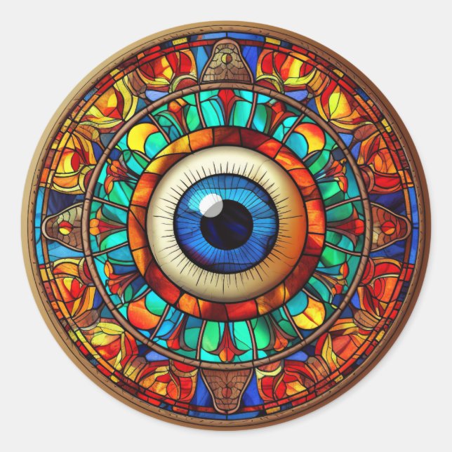 Pegatina Redonda El ojo del dragón (Anverso)