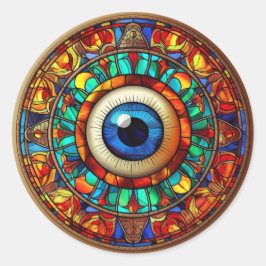 Pegatina Redonda El ojo del dragón