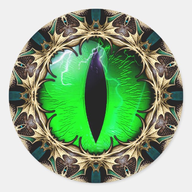 Pegatina Redonda El ojo del dragón (Anverso)