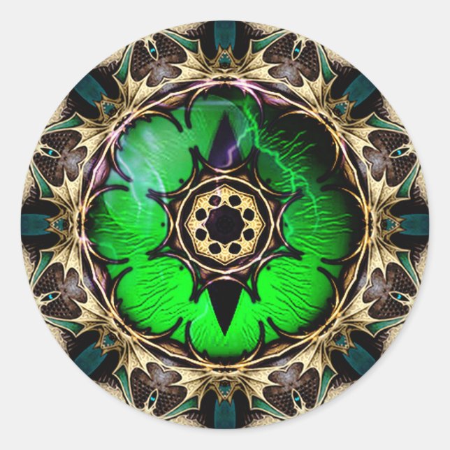 Pegatina Redonda El ojo del dragón (Anverso)