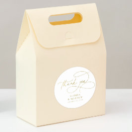 Pegatina Redonda El oro blanco moderno florece gracias a favor del 