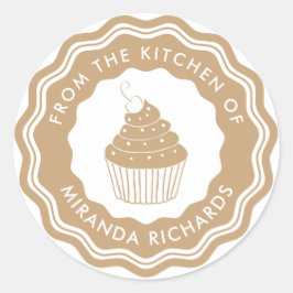 Pegatina Redonda El oro de la cocina de la panadería moderna casera
