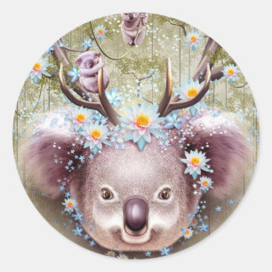 PEGATINA REDONDA EL OSO DE KOALA CUMPLE