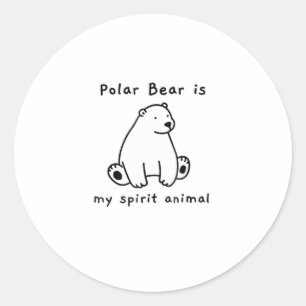 Pegatina Redonda El Oso Polar Cuto Es Mi Espíritu El Oso Animal