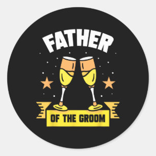 Pegatina Redonda El Padre De La Fiesta De La Boda Materna Dice Bach