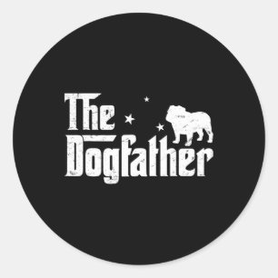 Pegatina Redonda El padre del Bulldog inglés divertido está molesto