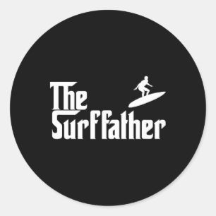 Pegatina Redonda El padre del surf Papá surfista regalo divertido