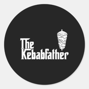Pegatina Redonda El padre kebab, Doner Kebab Maker Dad