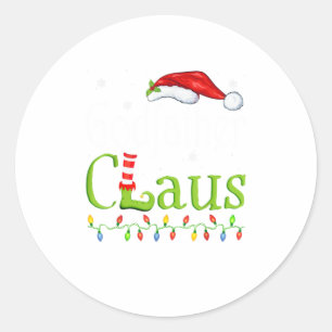 Pegatina Redonda El padrino Claus Funny Family Santa Pajama