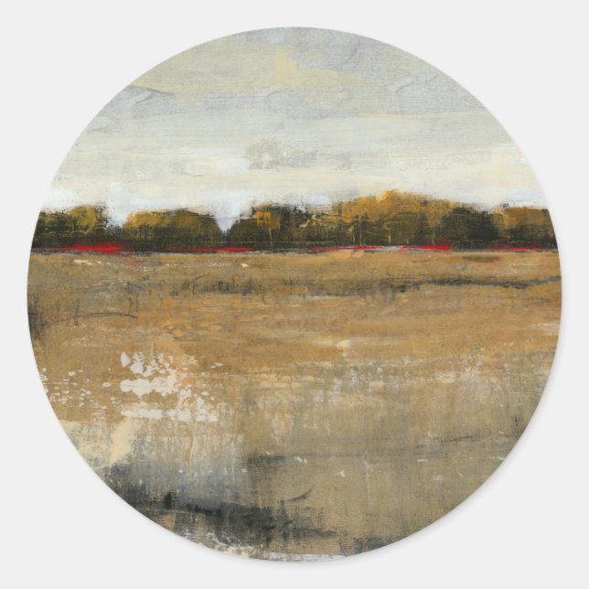 Pegatina Redonda El paisaje natural verde y exuberante (Anverso)