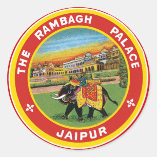 Pegatina Redonda El Palacio Rambagh Jaipur