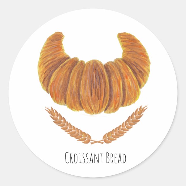 Pegatina Redonda El pan croissant (Anverso)