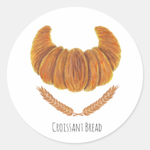 Pegatina Redonda El pan croissant