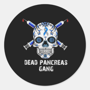 Pegatina Redonda El páncreas muerto hace brote de pandillas Diabete