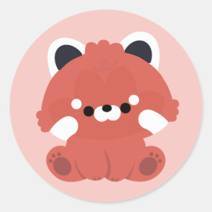Pegatina Redonda El Panda Rojo