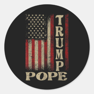 Pegatina Redonda El papa de diseño Trump Tee