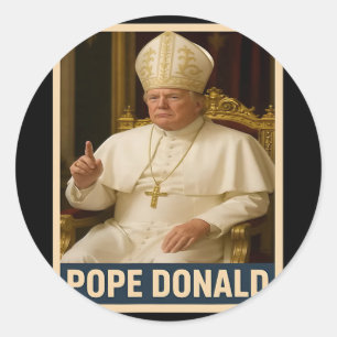 Pegatina Redonda El Papa Donald Trump