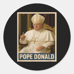 Pegatina Redonda El Papa Donald Trump