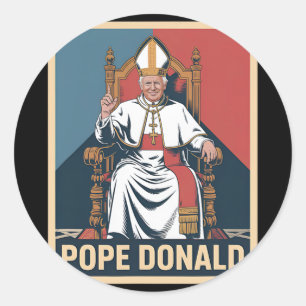 Pegatina Redonda El Papa Donald Trump