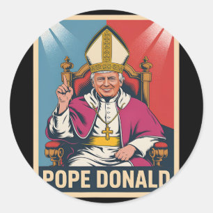 Pegatina Redonda El Papa Donald Trump