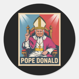 Pegatina Redonda El Papa Donald Trump