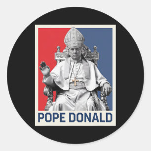 Pegatina Redonda El Papa Donald Trump