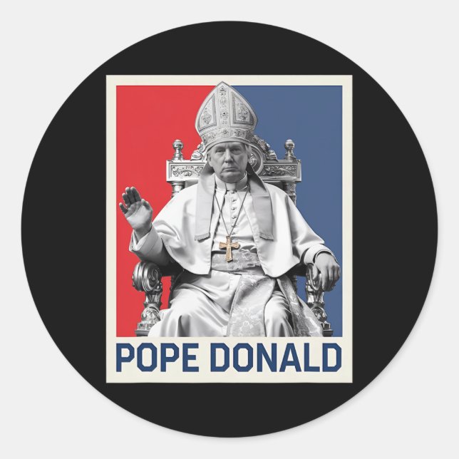 Pegatina Redonda El Papa Donald Trump (Anverso)