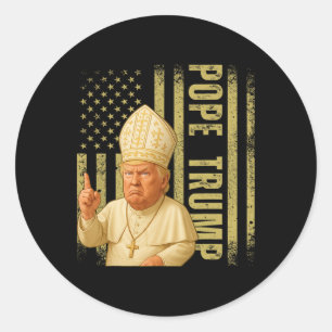 Pegatina Redonda El Papa Donald Trump en 2025