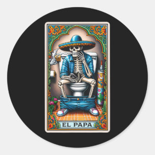 Pegatina Redonda El Papa Latino Tarot Tarjeta española Doing Dad