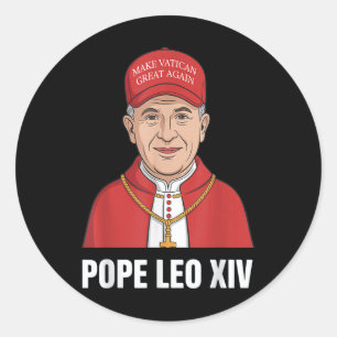 Pegatina Redonda El Papa Leo Xiv hace del Vaticano un gran católico