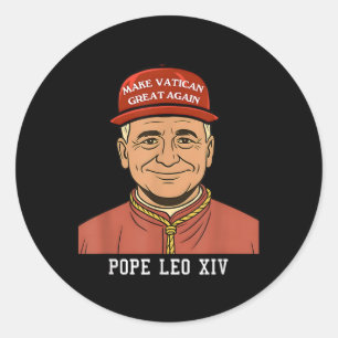 Pegatina Redonda El Papa León Xiv Hizo del Vaticano un Gran Cristia