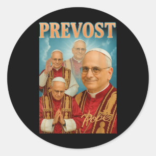 Pegatina Redonda El Papa Prevota A León Xiv, Camisas Católicas