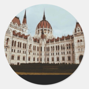 Pegatina Redonda El Parlamento húngaro, Budapest, Hungría
