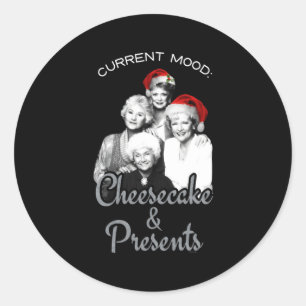 Pegatina Redonda El Pastel De Aceite De Oro Y