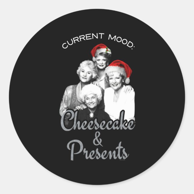 Pegatina Redonda El Pastel De Aceite De Oro Y (Anverso)