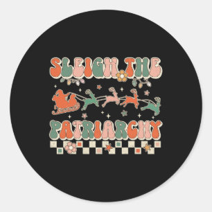 Pegatina Redonda El patriarcado Feminismo Feminista Meme Retro Cris
