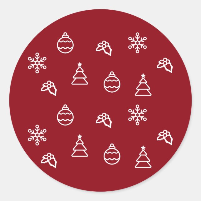 Pegatina Redonda El patrón de Navidades I (Anverso)